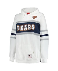 Mitchell & Ness Women's White Chicago Bears Plus Head Coach Throwback Pullover Hoodie