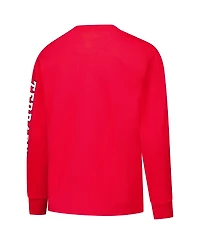 Champion Big Boys and Girls Red Maryland Terrapins Distressed Arch Over Logo Long Sleeve T-Shirt