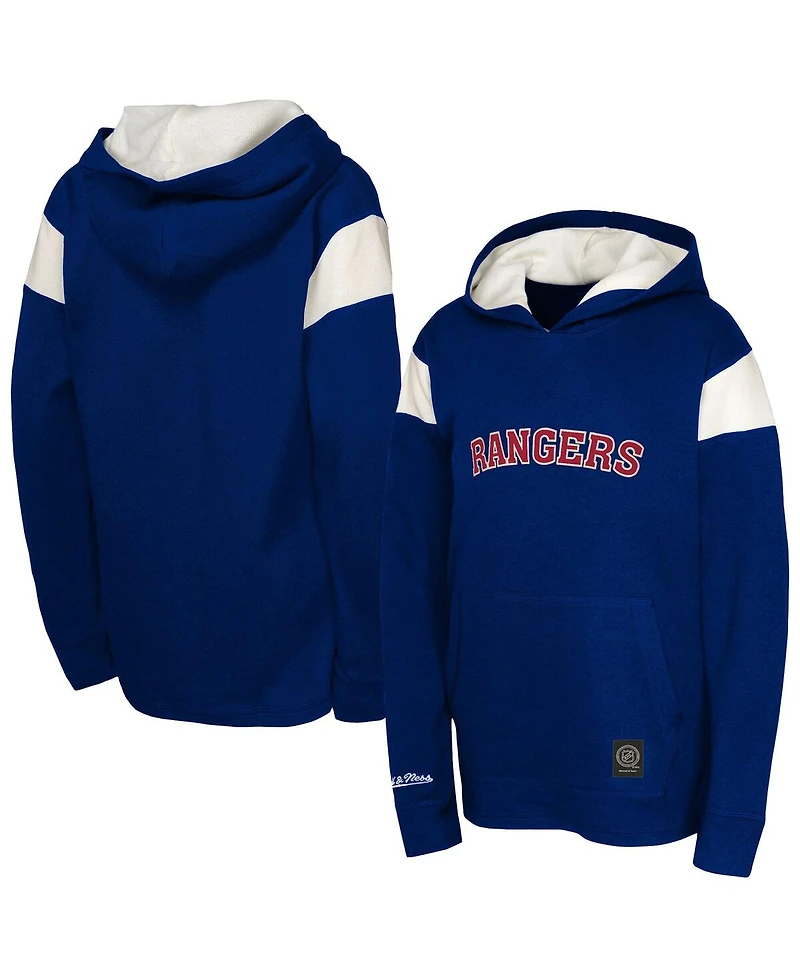 Mitchell & Ness Big Boys and Girls Navy New York Rangers Thermal Lightweight Pullover Hoodie