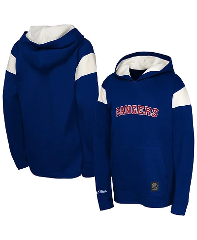 Mitchell & Ness Big Boys and Girls Navy New York Rangers Thermal Lightweight Pullover Hoodie