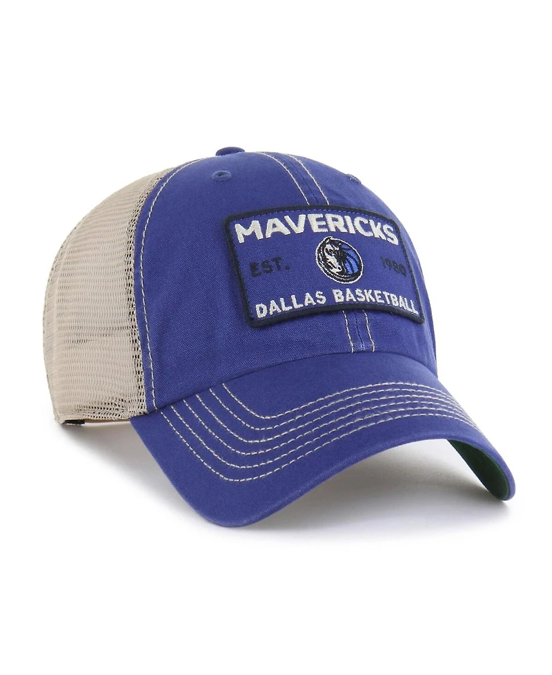 '47 Brand Men's Blue/Tan Dallas Mavericks Wabash Patch Clean Up Adjustable Hat