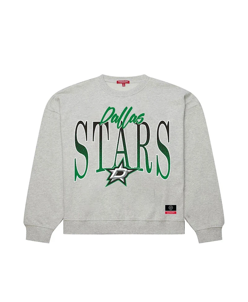 Mitchell & Ness Women's Heather Gray Dallas Stars Hockey Night Sweatshirt