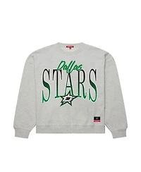 Mitchell & Ness Women's Heather Gray Dallas Stars Hockey Night Sweatshirt