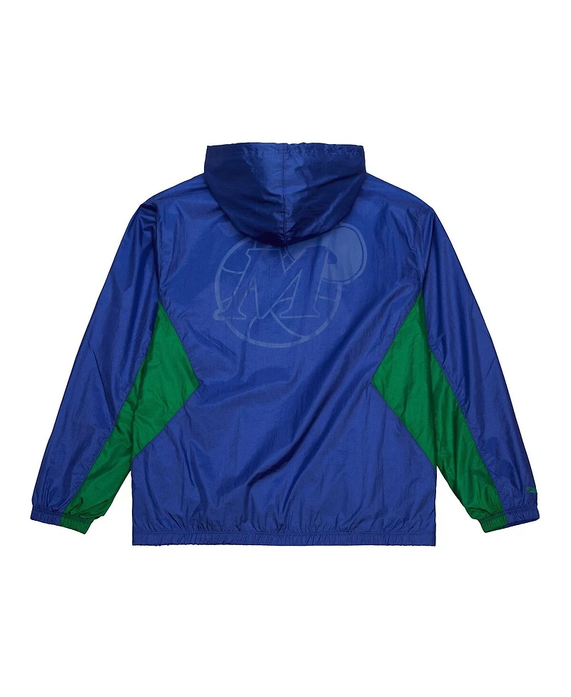 Mitchell & Ness Men's Blue Dallas Mavericks Playmaker Full-Zip Windbreaker Jacket