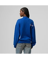 Mitchell & Ness Women's Royal Atlanta Braves Cooperstown Collection Crewneck Sweatshirt