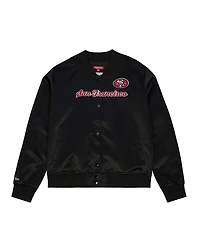 Mitchell & Ness Women's Black San Francisco 49ers Full-Snap Satin Jacket