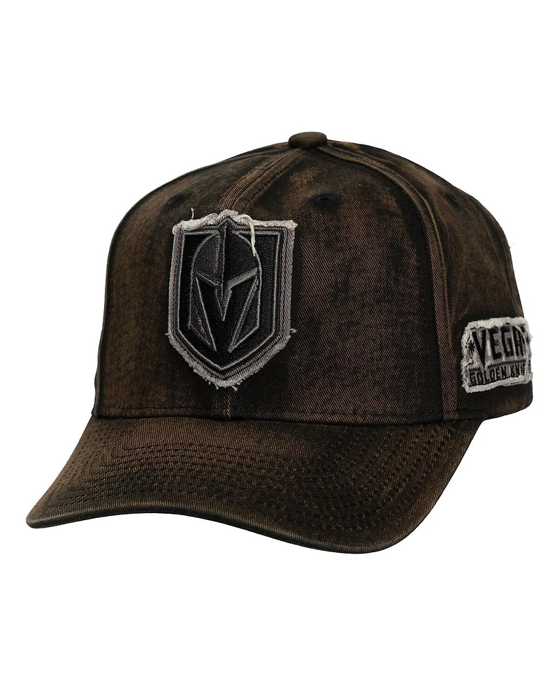 Mitchell & Ness Men's Black Vegas Golden Knights Downtown Snow Wash Pro-Crown Adjustable Hat