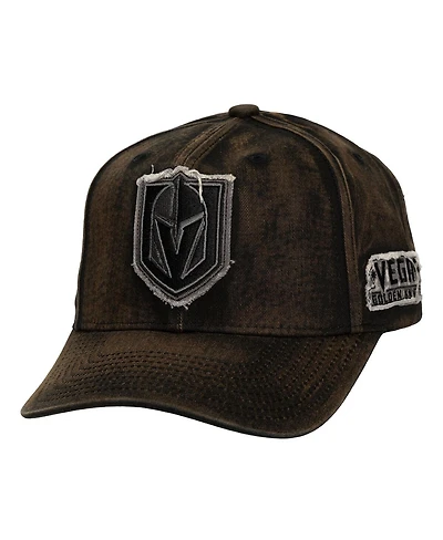 Mitchell & Ness Men's Black Vegas Golden Knights Downtown Snow Wash Pro-Crown Adjustable Hat
