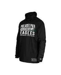 New Era Men's Black Philadelphia Eagles Functional Fandom Balaclava Helmet Stripe Tri-Blend Hoodie