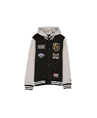 New Era Men's Black/Grey Vegas Golden Knights Full-Snap Fleece Hoodie Jacket