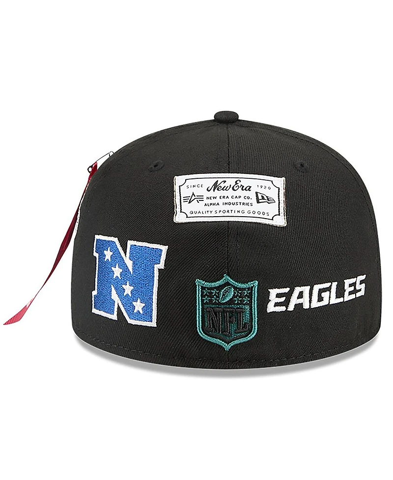 New Era x Alpha Industries Men's Black Philadelphia Eagles 59FIFTY Fitted Hat