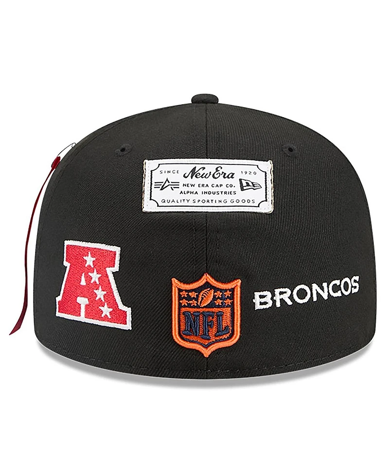 New Era x Alpha Industries Men's Black Denver Broncos 59FIFTY Fitted Hat