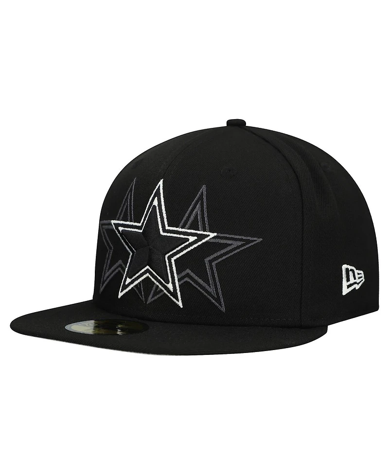 New Era Men's Black Dallas Cowboys Tri-Hit 59FIFTY Fitted Hat