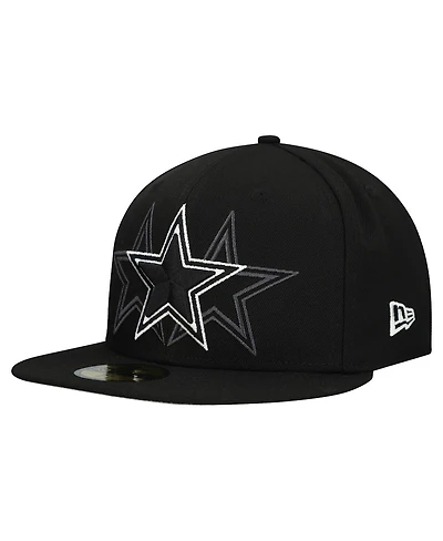 New Era Men's Black Dallas Cowboys Tri-Hit 59FIFTY Fitted Hat