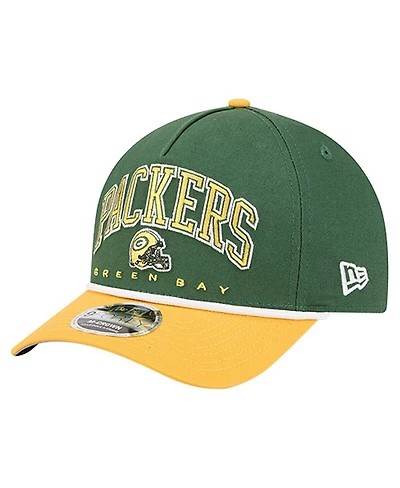 New Era Men's Green Green Bay Packers Arch Coolera 9FORTY A-Frame Adjustable Hat