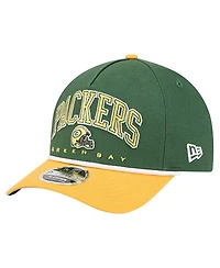 New Era Men's Green Green Bay Packers Arch Coolera 9FORTY A-Frame Adjustable Hat