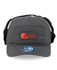 New Era Men's Charcoal Cleveland Browns 2025 Sideline Cold Weather Runner Dog Ear Adjustable Hat