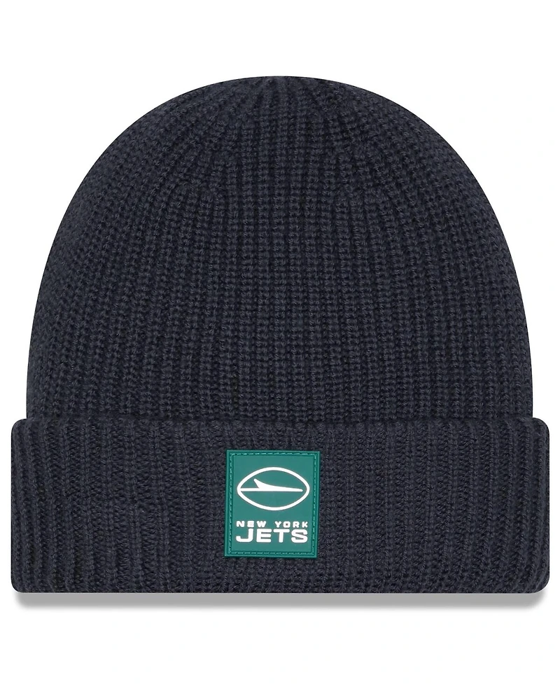 New Era Men's Charcoal New York Jets 2025 Sideline Cold Weather Cuffed Knit Hat