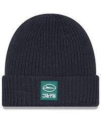 New Era Men's Charcoal New York Jets 2025 Sideline Cold Weather Cuffed Knit Hat