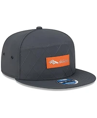 New Era Men's Charcoal Denver Broncos 2025 Sideline Cold Weather Split Panel 9FIFTY Snapback Hat