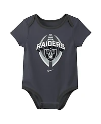 Nike Baby Boys and Girls 3-Piece Las Vegas Raiders Bodysuit Set