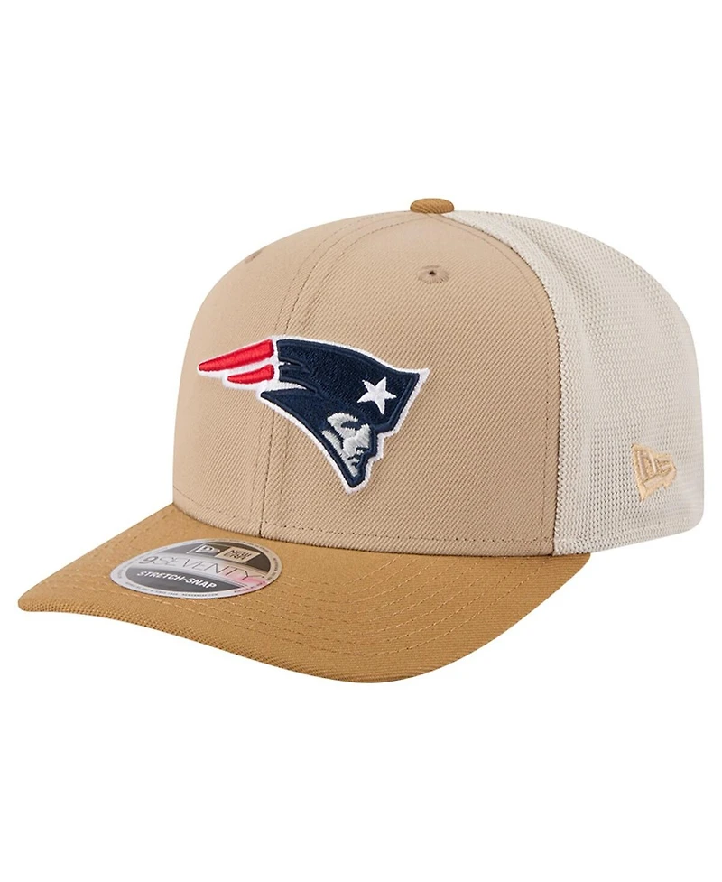New Era Men's Light Beige New England Patriots Two-Tone Trucker 9SEVENTY Adjustable Hat