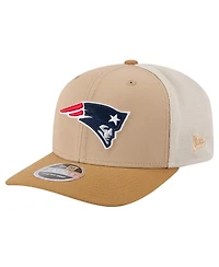 New Era Men's Light Beige New England Patriots Two-Tone Trucker 9SEVENTY Adjustable Hat