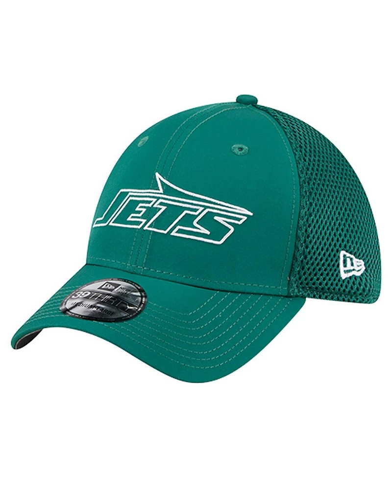New Era Men's Green New York Jets Outline 39THIRTY Flex Hat