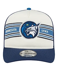 New Era Men's and Women's White/Navy Minnesota Lynx Banner Foam Front 9FIFTY A-Frame Adjustable Trucker Hat