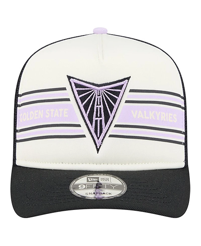 New Era Men's and Women's White/Eclipse Black Golden State Valkyries Banner Foam Front 9FIFTY A-Frame Adjustable Trucker Hat