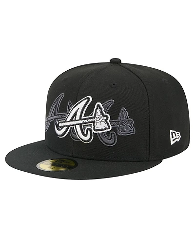 New Era Men's Black Atlanta Braves Tri-Hit 59FIFTY Fitted Hat