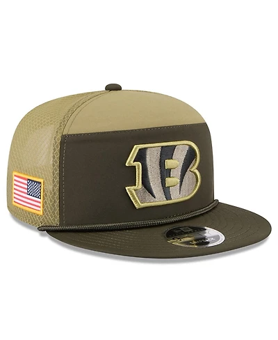 New Era Men's Dark Green Cincinnati Bengals 2025 Salute to Service Split Panel 9FIFTY Snapback Hat