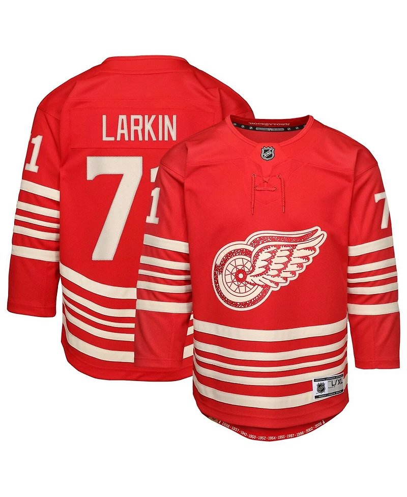 Outerstuff Big Boys and Girls Dylan Larkin Red Detroit Wings Centennial Replica Player Jersey