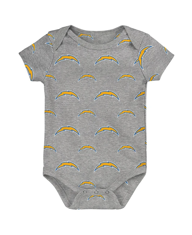 Outerstuff Newborn 3-Piece Los Angeles Chargers Little Tike Bodysuit Set