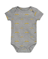 Outerstuff Newborn 3-Piece Los Angeles Chargers Little Tike Bodysuit Set