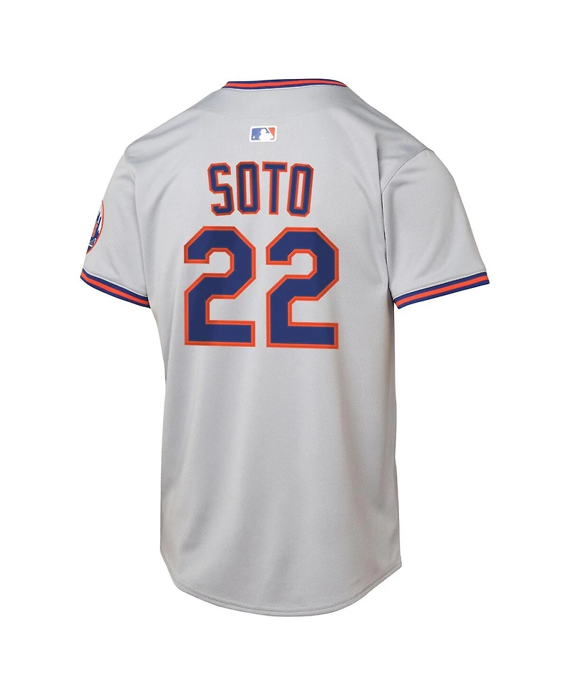 Nike Big Boys and Girls Juan Soto Gray New York Mets Limited Player Jersey