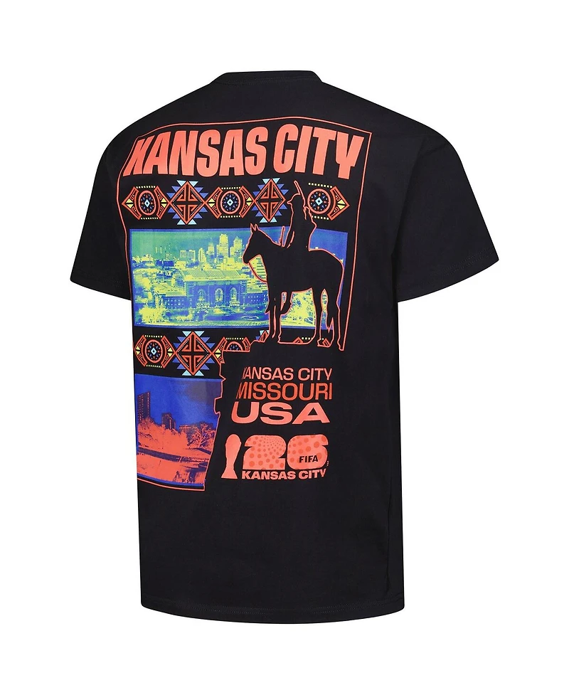 Outerstuff Men's Black 2026 Fifa World Cup Kansas City Host Local Oversized T-Shirt