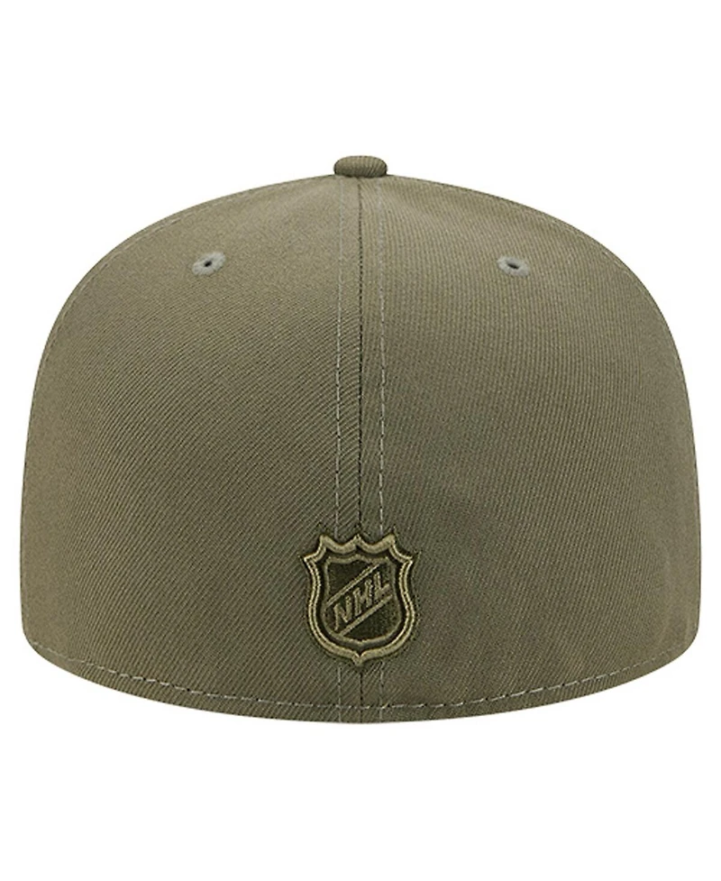 New Era Men's Olive Jersey Devils Military Appreciation Flag 59FIFTY Fitted Hat