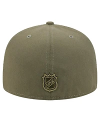 New Era Men's Olive Jersey Devils Military Appreciation Flag 59FIFTY Fitted Hat