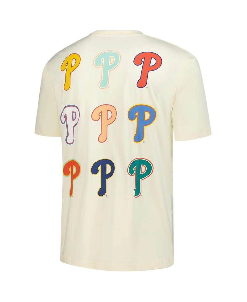 New Era Men's Cream Philadelphia Phillies Ransom Note Oversized T-Shirt