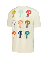 New Era Men's Cream Philadelphia Phillies Ransom Note Oversized T-Shirt