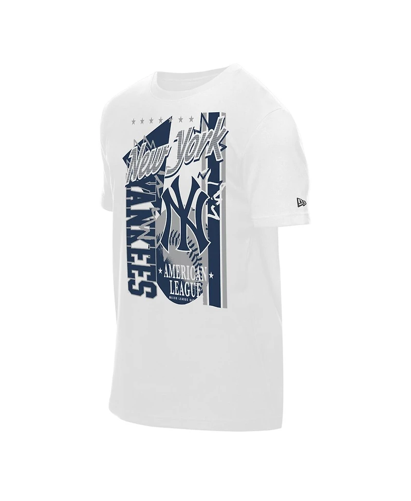 New Era Men's White York Yankees Big Graphic Domestic T-Shirt