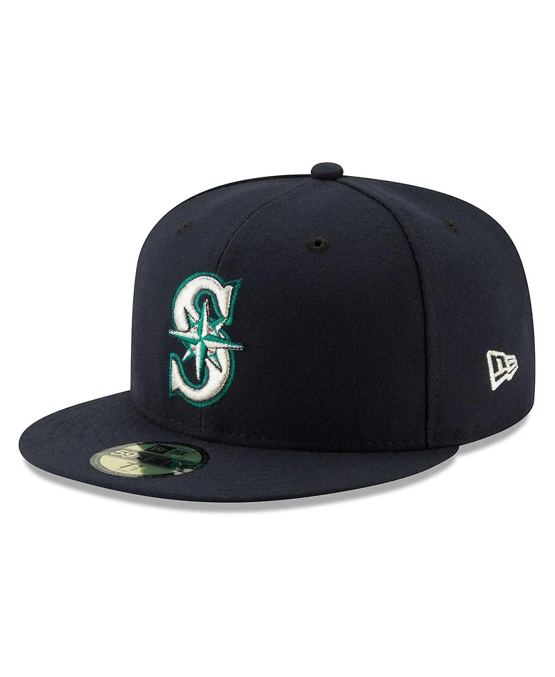 New Era Men's Navy Seattle Mariners 2025 Mlb Postseason Side Patch 59FIFTY Fitted Hat