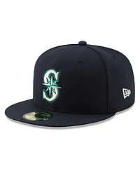 New Era Men's Navy Seattle Mariners 2025 Mlb Postseason Side Patch 59FIFTY Fitted Hat