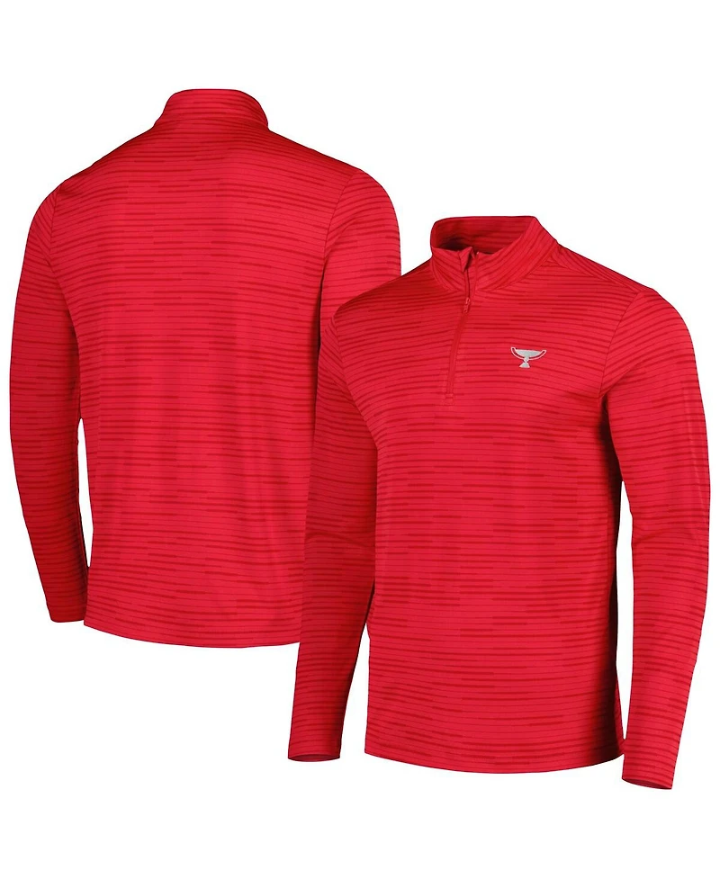 LevelWear Men's Red Tour ship Logo Quarter-Zip Hoodie