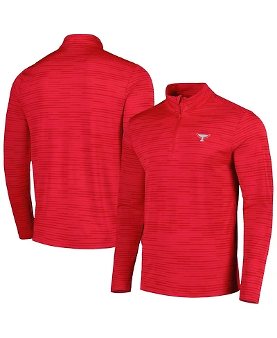 LevelWear Men's Red Tour ship Logo Quarter-Zip Hoodie