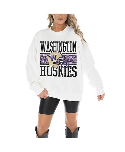 Gameday Couture Women's White Washington Huskies Fair Catch Pullover Sweatshirt