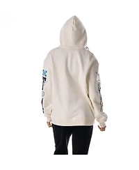 The Wild Collective Men's and Women's Cream Detroit Lions Stacked Graphic Sleeve Fleece Hoodie