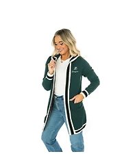 Gameday Couture Women's Dark Green Oregon Ducks Tri-Blend Rounded Stripe Cardigan Sweater