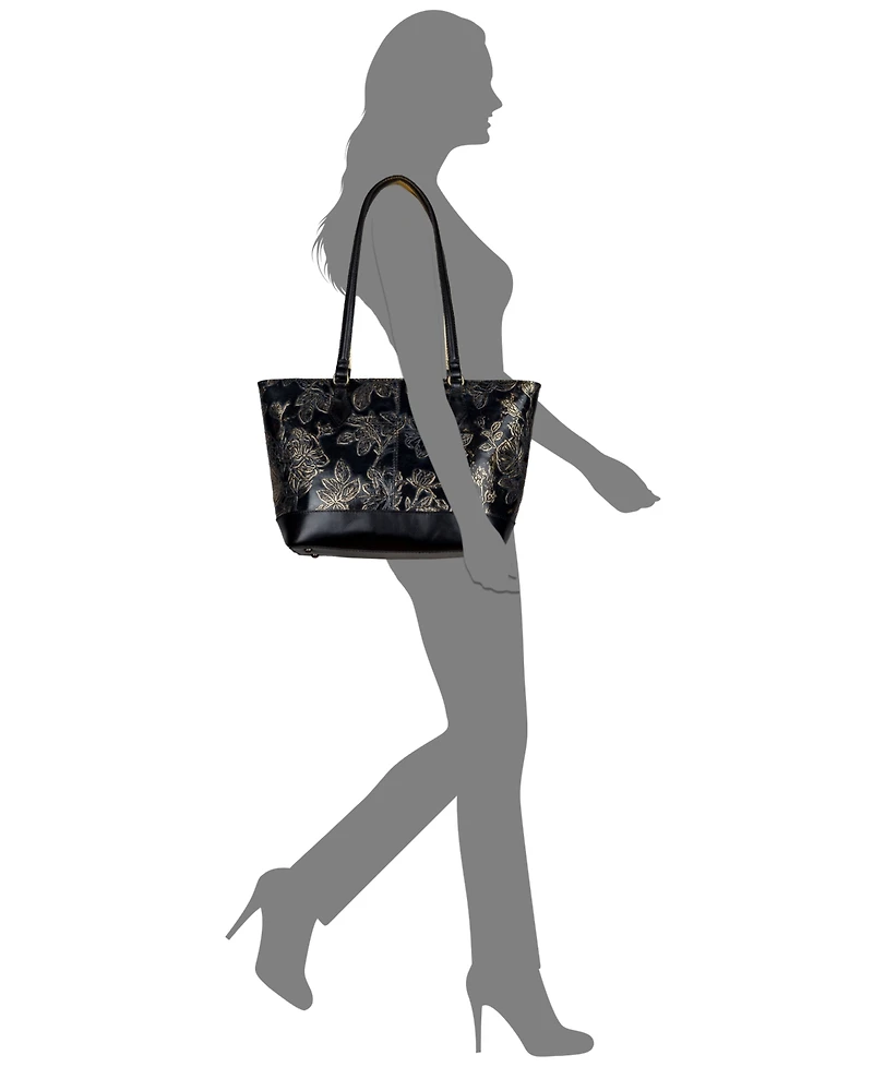 Patricia Nash Meka Bark Leaves Textured Tote Bag